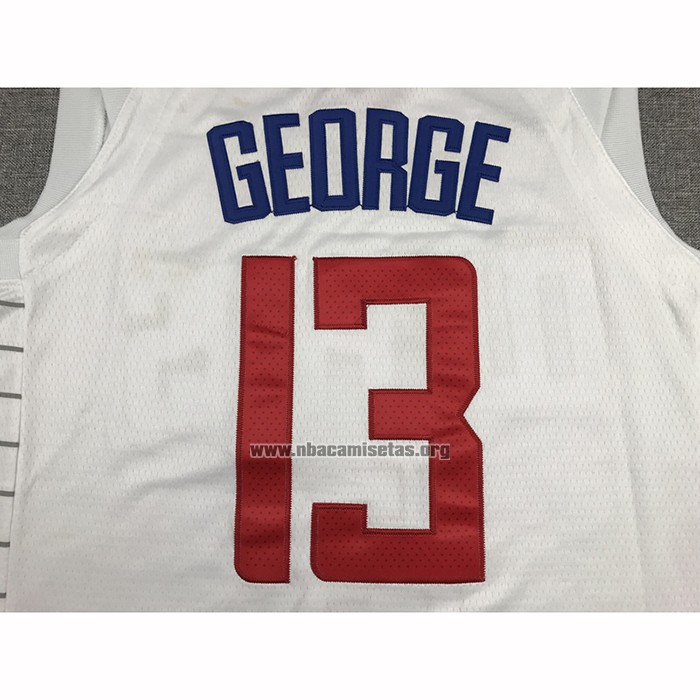 Camiseta Los Angeles Clippers Paul George NO 13 Association 2017-18 Blanco
